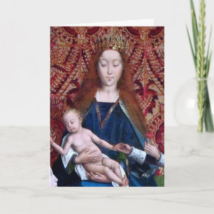Enthroned Madonna and Child (detail; M 070) Card