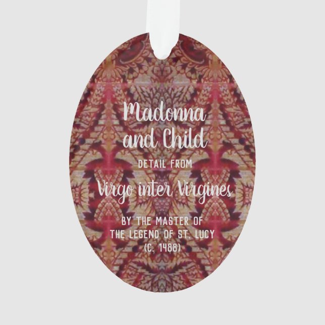 Enthroned Madonna & Child (detail; M 070) Acrylic Ornament (Back)