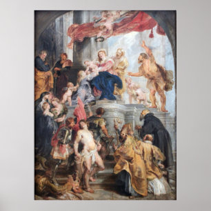 Enthroned Madonna Poster