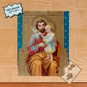 Enthroned St. Joseph with Toddler Christ Child Jigsaw Puzzle