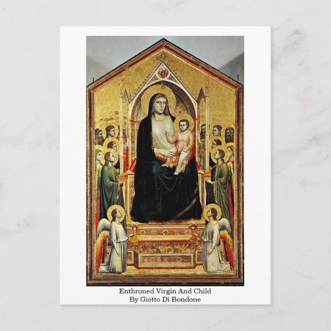 Enthroned Virgin And Child By Giotto Di Bondone Postcard (Front)