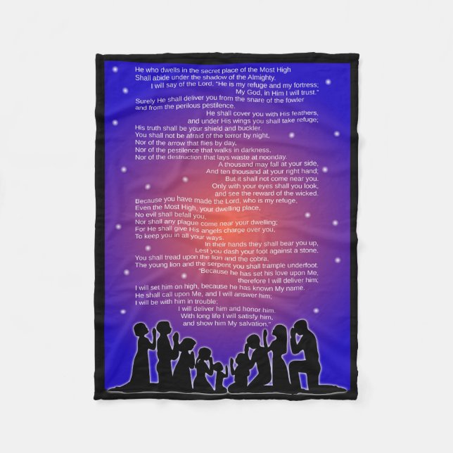 Entire Psalm 91 Fleece Blanket (Front)