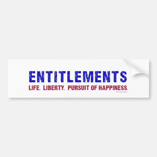 Entitlements Bumper Sticker (Front)