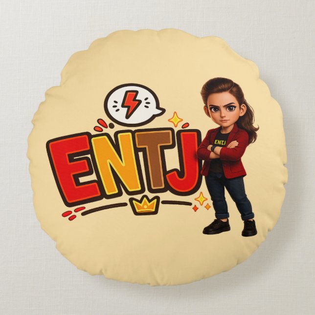 ENTJ — The Visionary Conqueror Round Cushion (Front)