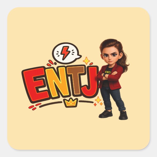 ENTJ — The Visionary Conqueror Square Sticker (Front)