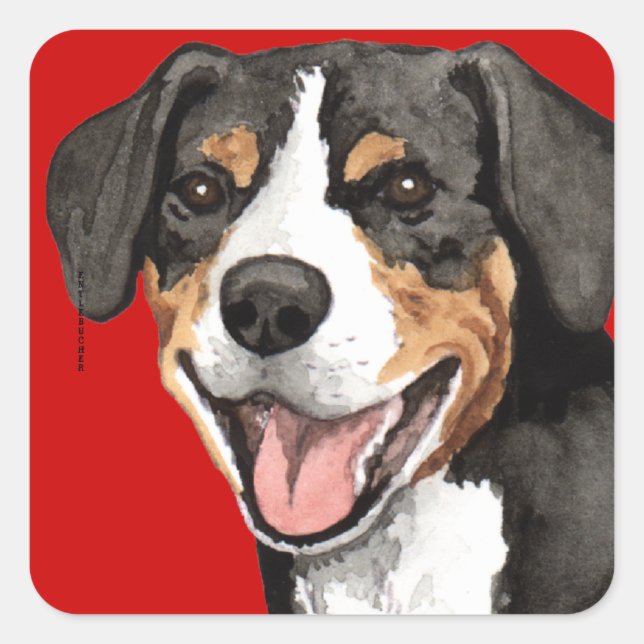 Entlebucher Colour Block Square Sticker (Front)