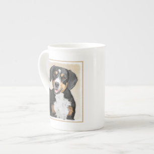 Entlebucher Mountain Dog Painting - Original Art Bone China Mug