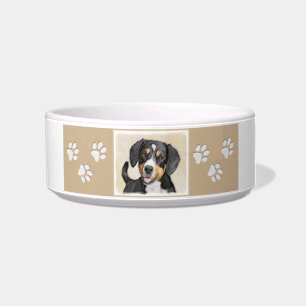 Entlebucher Mountain Dog Painting - Original Art Bowl