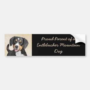 Entlebucher Mountain Dog Painting - Original Art Bumper Sticker