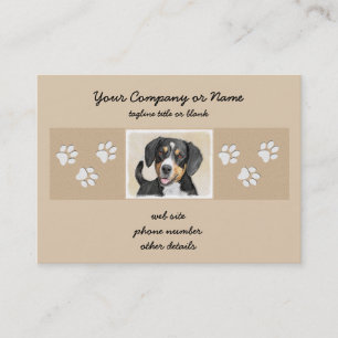 Entlebucher Mountain Dog Painting - Original Art Business Card