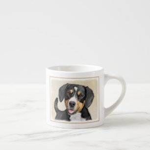 Entlebucher Mountain Dog Painting - Original Art Espresso Cup