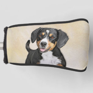 Entlebucher Mountain Dog Painting - Original Art Golf Head Cover