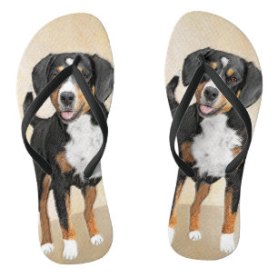 Entlebucher Mountain Dog Painting - Original Art Jandals