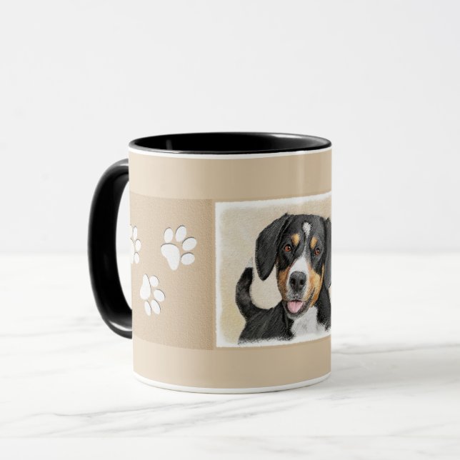 Entlebucher Mountain Dog Painting - Original Art Mug (Front Left)