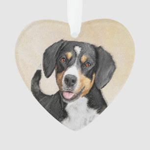 Entlebucher Mountain Dog Painting - Original Art Ornament