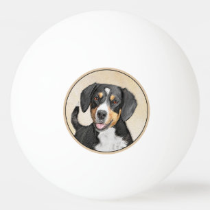 Entlebucher Mountain Dog Painting - Original Art Ping Pong Ball