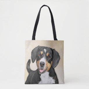 Entlebucher Mountain Dog Painting - Original Art Tote Bag