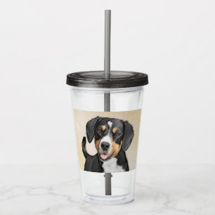 Entlebucher Mountain Dog Painting Original Dog Art Acrylic Tumbler