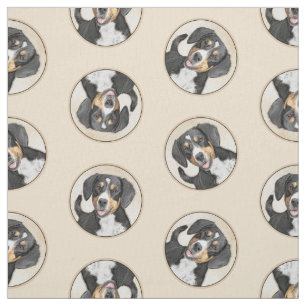 Entlebucher Mountain Dog Painting Original Dog Art Fabric