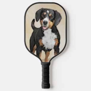 Entlebucher Mountain Dog Painting Original Dog Art Pickleball Paddle