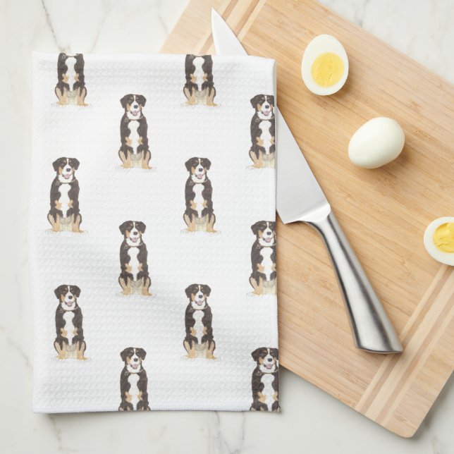 Entlebucher Mountain Dog Tea Towel (Quarter Fold)