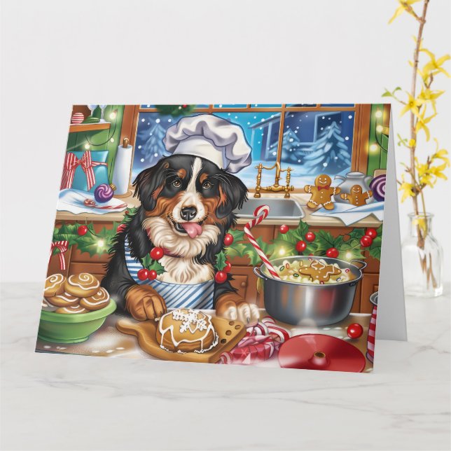 Entlebucher Mountain Holiday Baking: Festive Card (Yellow Flower)