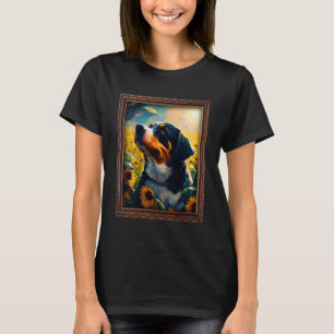 Entlebucher Mountain Painting Sunflower Flower Mom T-Shirt