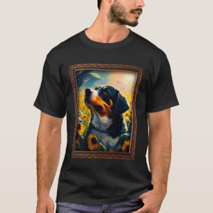 Entlebucher Mountain Painting Sunflower Flower Mum T-Shirt