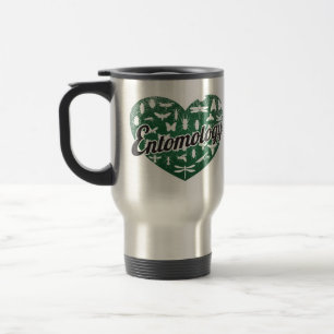Entomology Retro Heart Blackboard Love Travel Mug