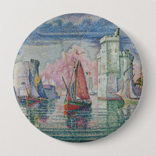 Entrance of La Rochelle Harbor, Paul Signac 10 Cm Round Badge