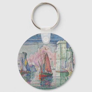 Entrance of La Rochelle Harbour, Paul Signac Key Ring