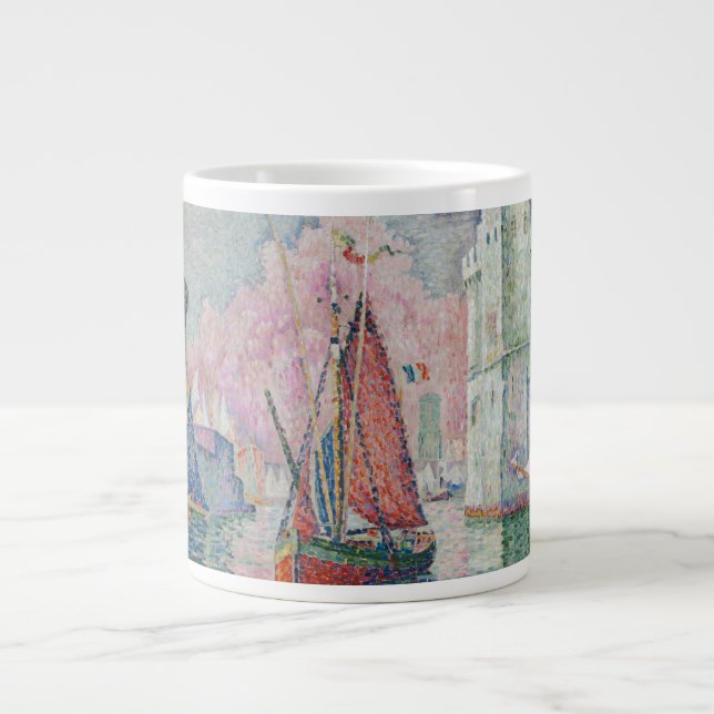 Entrance of La Rochelle Harbour, Paul Signac Large Coffee Mug (Front)