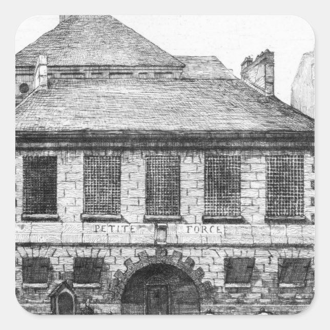 Entrance of the prison 'La Petite Force' Square Sticker (Front)