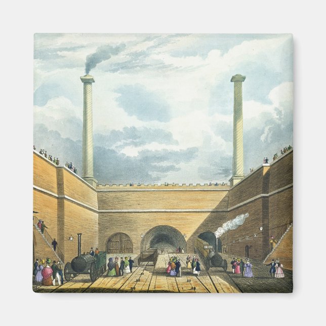 Entrance of the Railway at Edge Hill, Liverpool, p Magnet (Front)