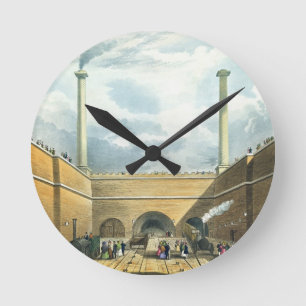 Entrance of the Railway at Edge Hill, Liverpool, p Round Clock