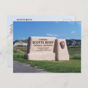 Entrance Sign, Scotts Bluff National Monument, NE Postcard