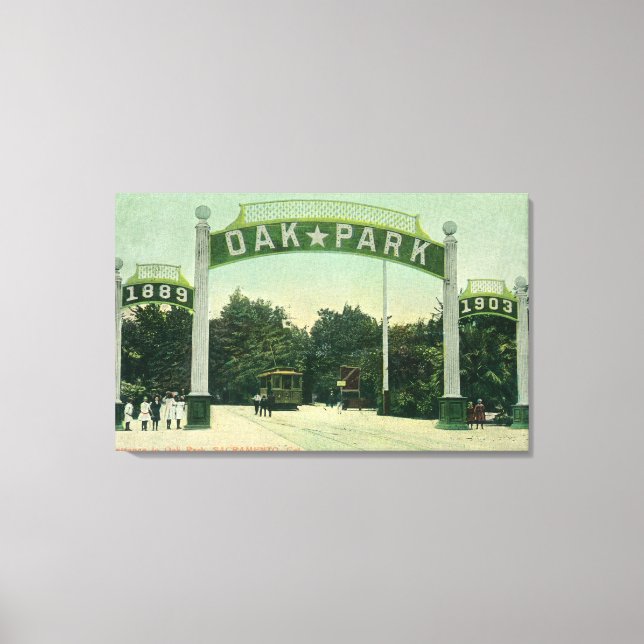 Entrance to Oak Park View Canvas Print (Front)