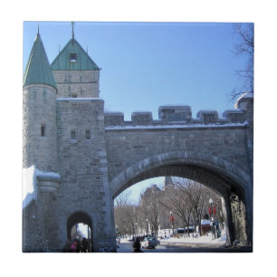 Entrance to Old Quebec City, Quebec, Canada Tile