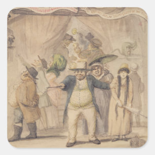 Entrance to Pidcock's Exhibition Tent at a Fair (p Square Sticker