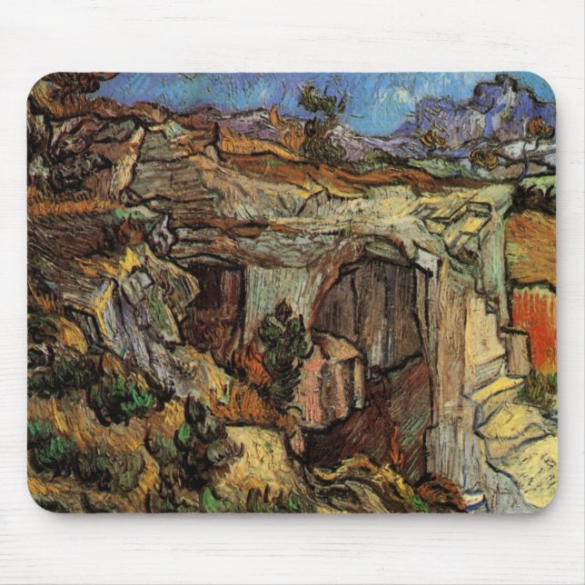 Entrance to Quarry, Saint-Remy by Vincent van Gogh Mouse Pad (Front)
