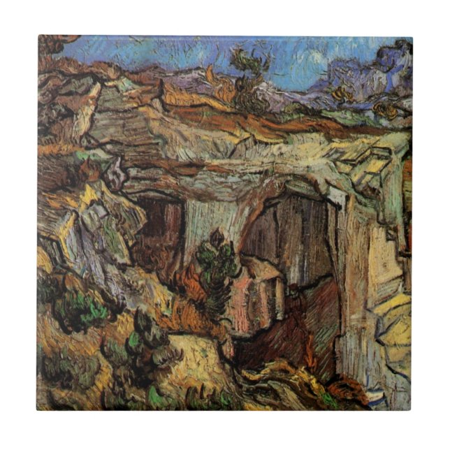 Entrance to Quarry, Saint-Remy by Vincent van Gogh Tile (Front)