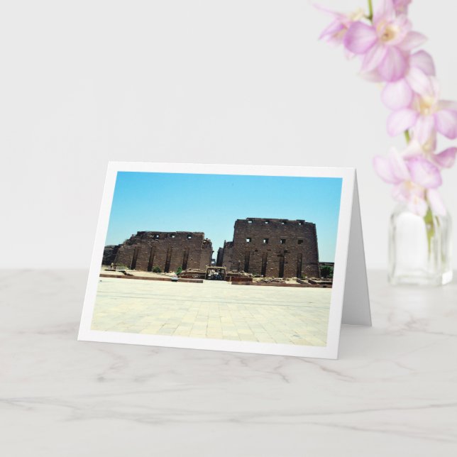 Entrance To The Karnak Temple, Luxor, Egypt Card (Orchid)