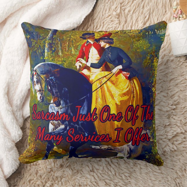 Entrance to the woods by Alfred De Dreux  Cushion (Blanket)