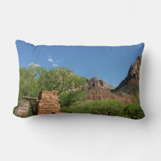 Entrance to Zion National Park in Utah Lumbar Cushion