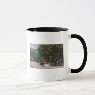 Entrance View to Shady Lane, Horse Carriage Mug