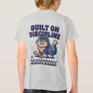 Entrepreneur Built On Discipline - Retro Cat Gift Tri-Blend Shirt