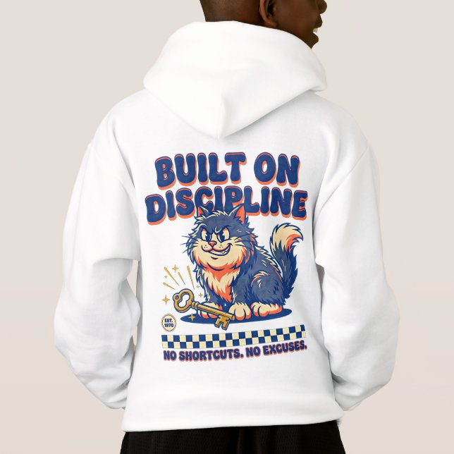 Entrepreneur Cat Built On Discipline Motivational (Back)