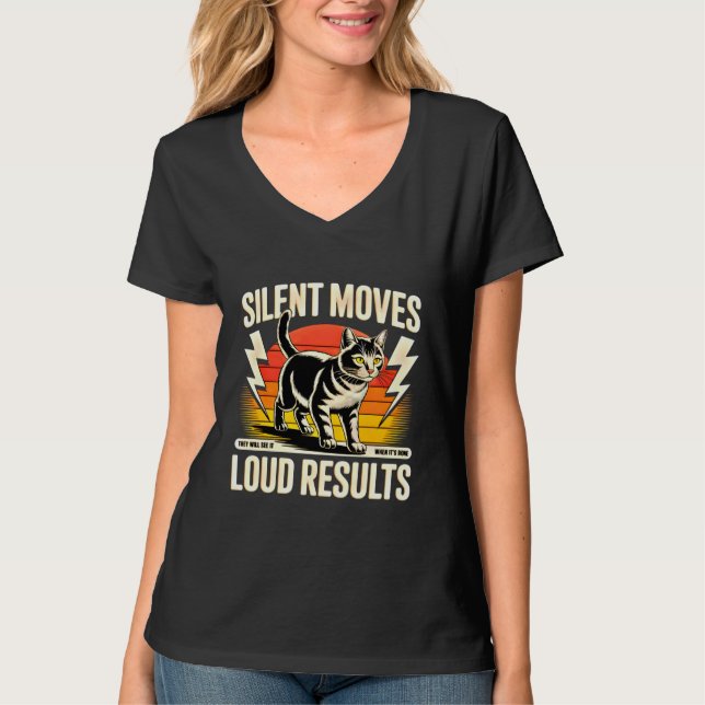 Entrepreneur Cat Mum Silent Moves Women's Tee (Front)