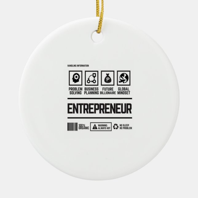 entrepreneur ceramic tree decoration (Front)