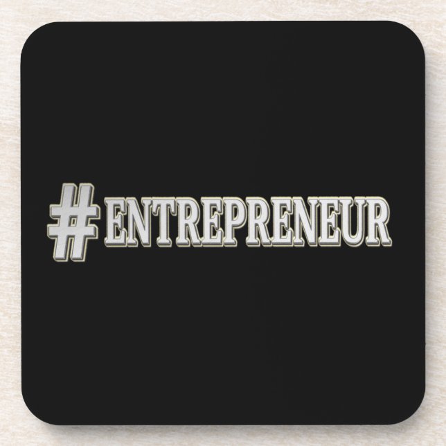 "#ENTREPRENEUR" Cute Expression Design. Buy Now Coaster (Front)